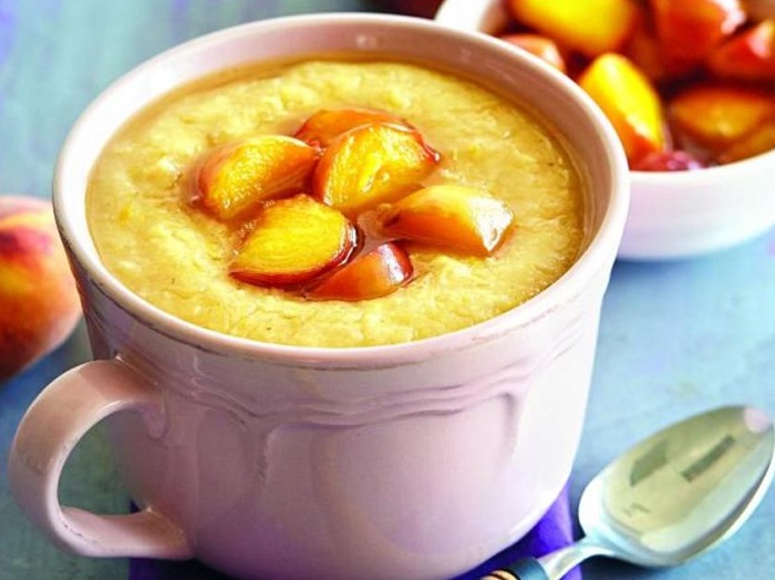 Льняная каша с персиками