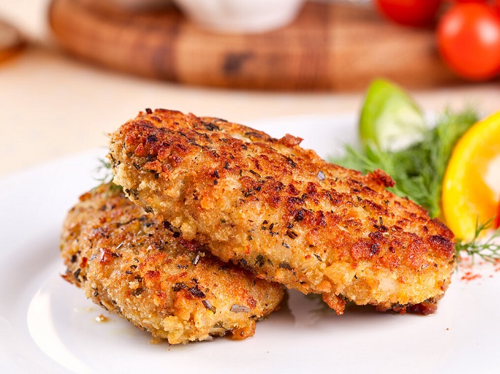 Рыбные котлеты с овощами